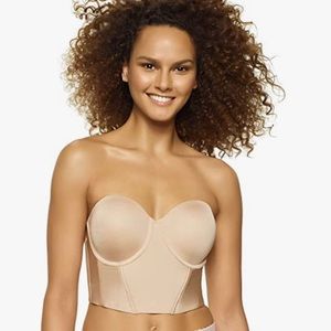 Felina Seamless Longline Strapless Bra Low Back  Warm Neutral